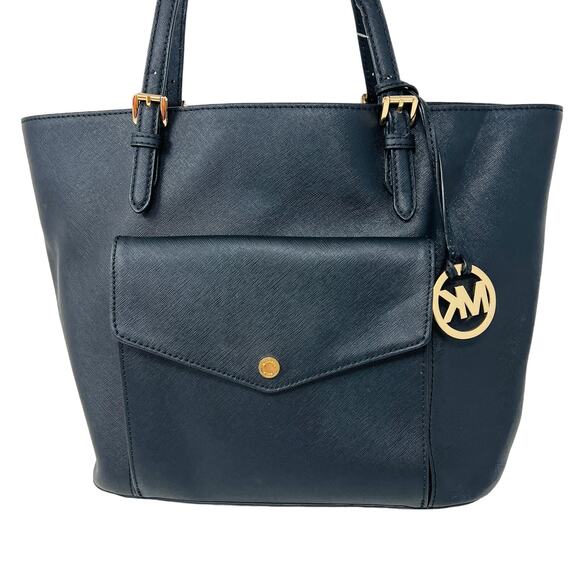 Michael Kors Small Tote Bag Black Gold Buckle Casual - Picture 1 of 11